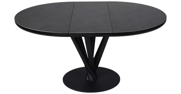 ESSTISCH Dunkelgrau rund  ausziehbar  - Dunkelgrau/Schwarz, Design, Keramik/Holzwerkstoff (120-160/120/76cm) - Novel