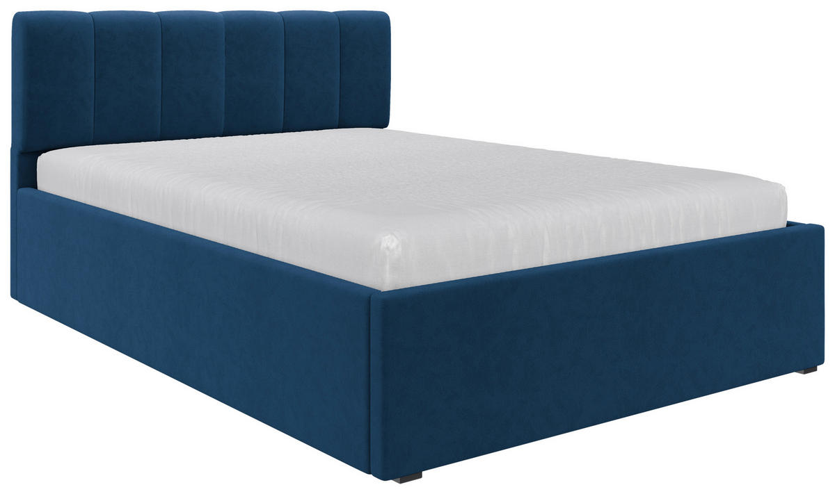 POLSTERBETT Lattenrost, Bettkasten Royalblau 140/200 cm  - Royalblau/Schwarz, Design, Holz/Kunststoff (140/200cm) - Stylife