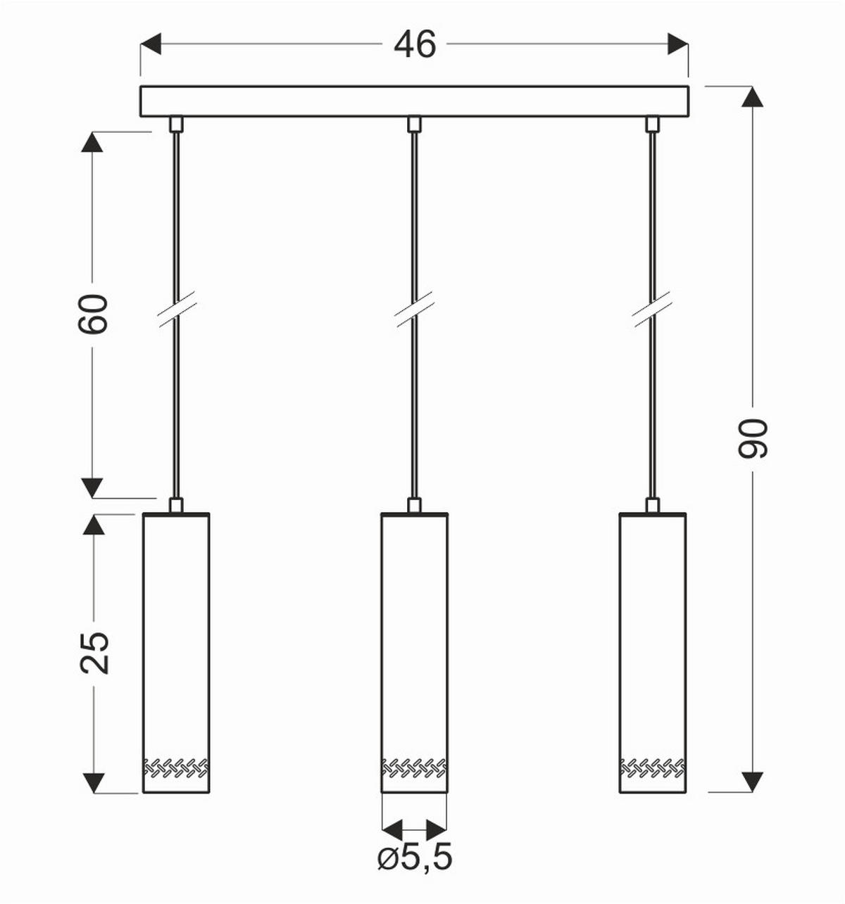 HÄNGLAMPA Tubo 46/6/90 cm  - svart, Design, metall (46/6/90cm)