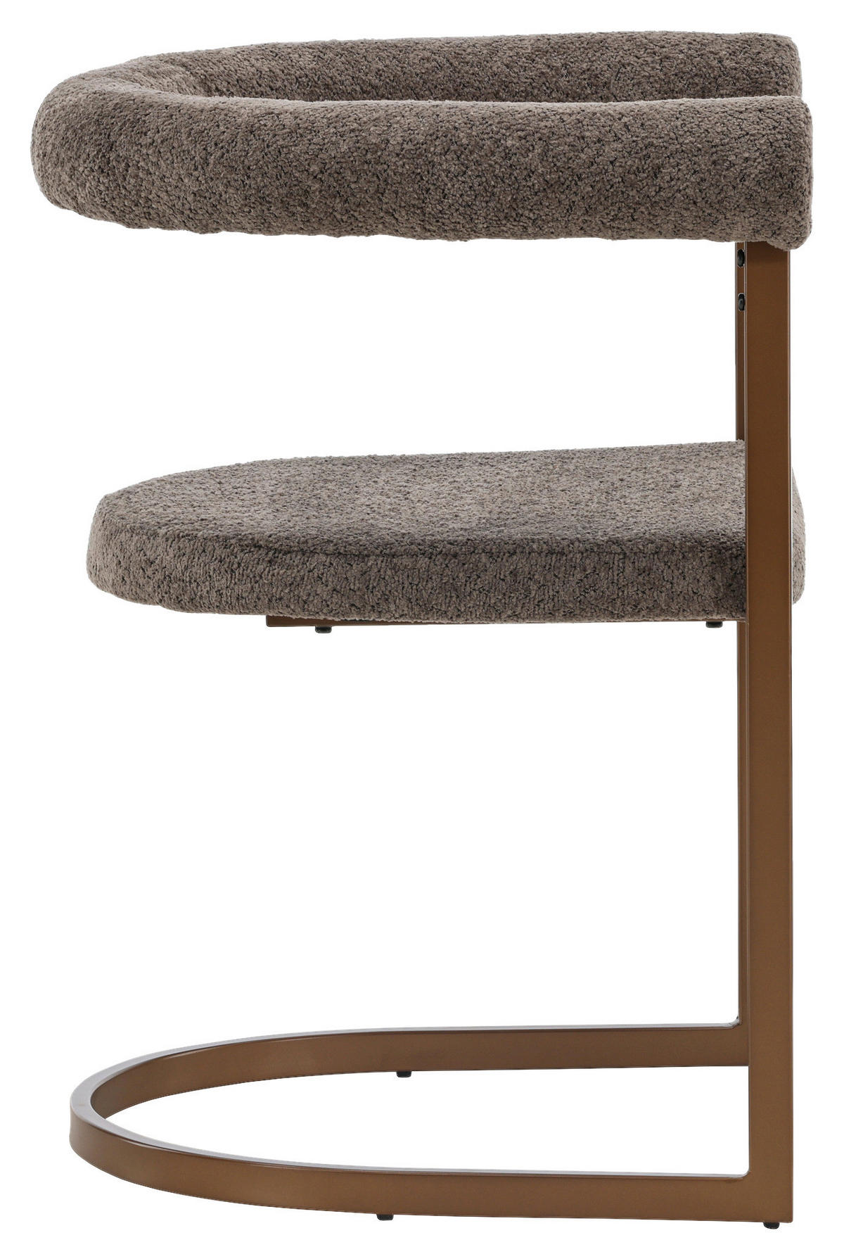 STUHL-SET 2 Stück  in Stahl Bouclé Metall, Textil  - Braun/Grau, Design, Textil/Metall (65/75/54cm) - Livetastic