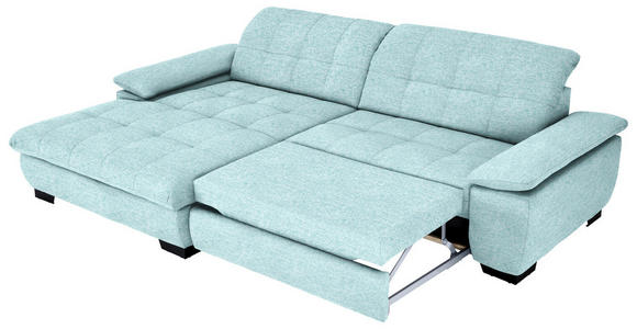 ECKSOFA in Webstoff Türkis  - Türkis/Schwarz, Design, Textil/Metall (180/265cm) - Carryhome