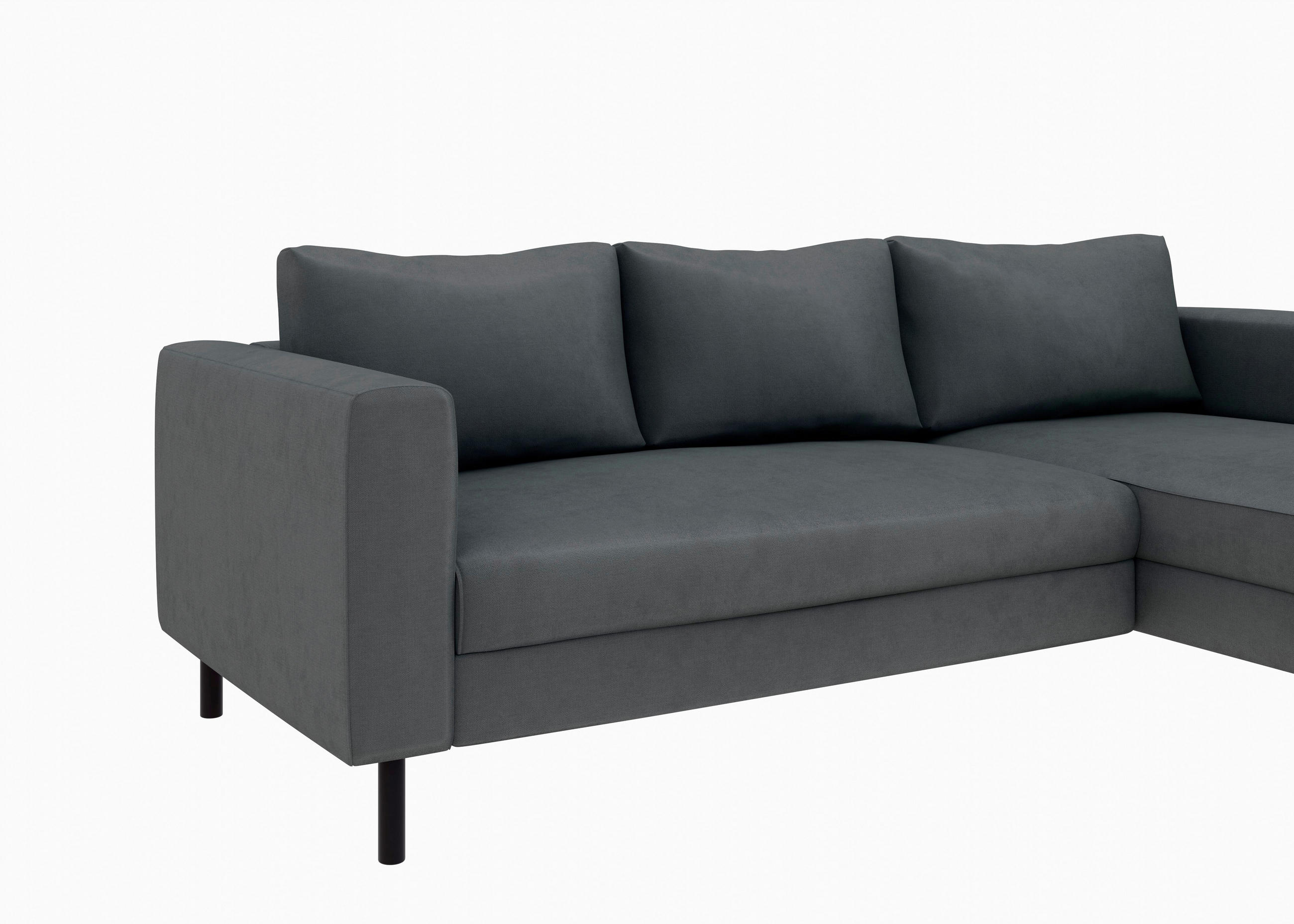 Thumbnail - Trendmanufaktur Ecksofa, Anthrazit, Textil, 4-Sitzer, seitenverkehrt montierbar, L-Form, 232x161 cm, Made in Europe, Sto...