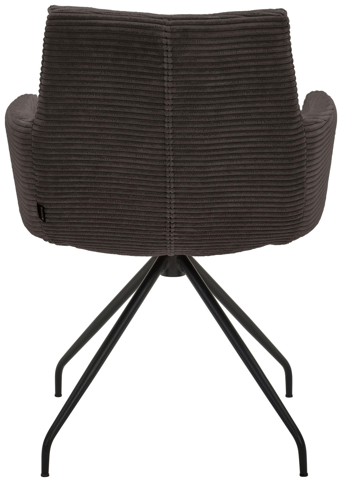ARMLEHNSTUHL  in Cord  - Schwarz/Mokka, Design, Textil/Metall (61/85/64cm) - Musterring