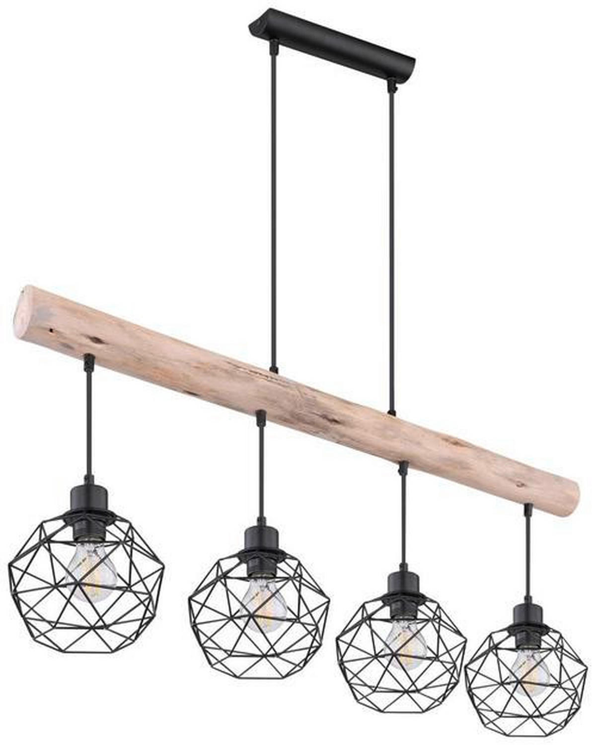 VISEČA SVETILKA    85/18 cm         60 W E27 - črna/naravne barve, Natur, kovina/les (85/18cm) - Globo