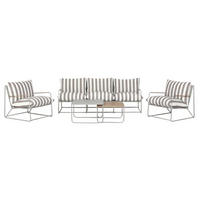 LOUNGEGRUPP stål  - vit/beige, Klassisk, metall/textil