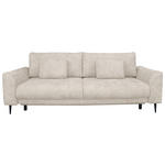SCHLAFSOFA Chenille Creme  - Creme/Schwarz, KONVENTIONELL, Textil/Metall (235/90/104cm) - Carryhome
