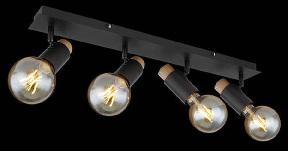 REFLEKTOR  Matti   65,5/8/14,5 cm          - črna/temno rjava, Design, kovina/les (65,5/8/14,5cm) - Globo