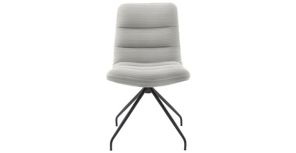 STUHL  in Cord Textil  - Greige/Schwarz, Design, Textil/Metall (52/88/66cm) - Dieter Knoll