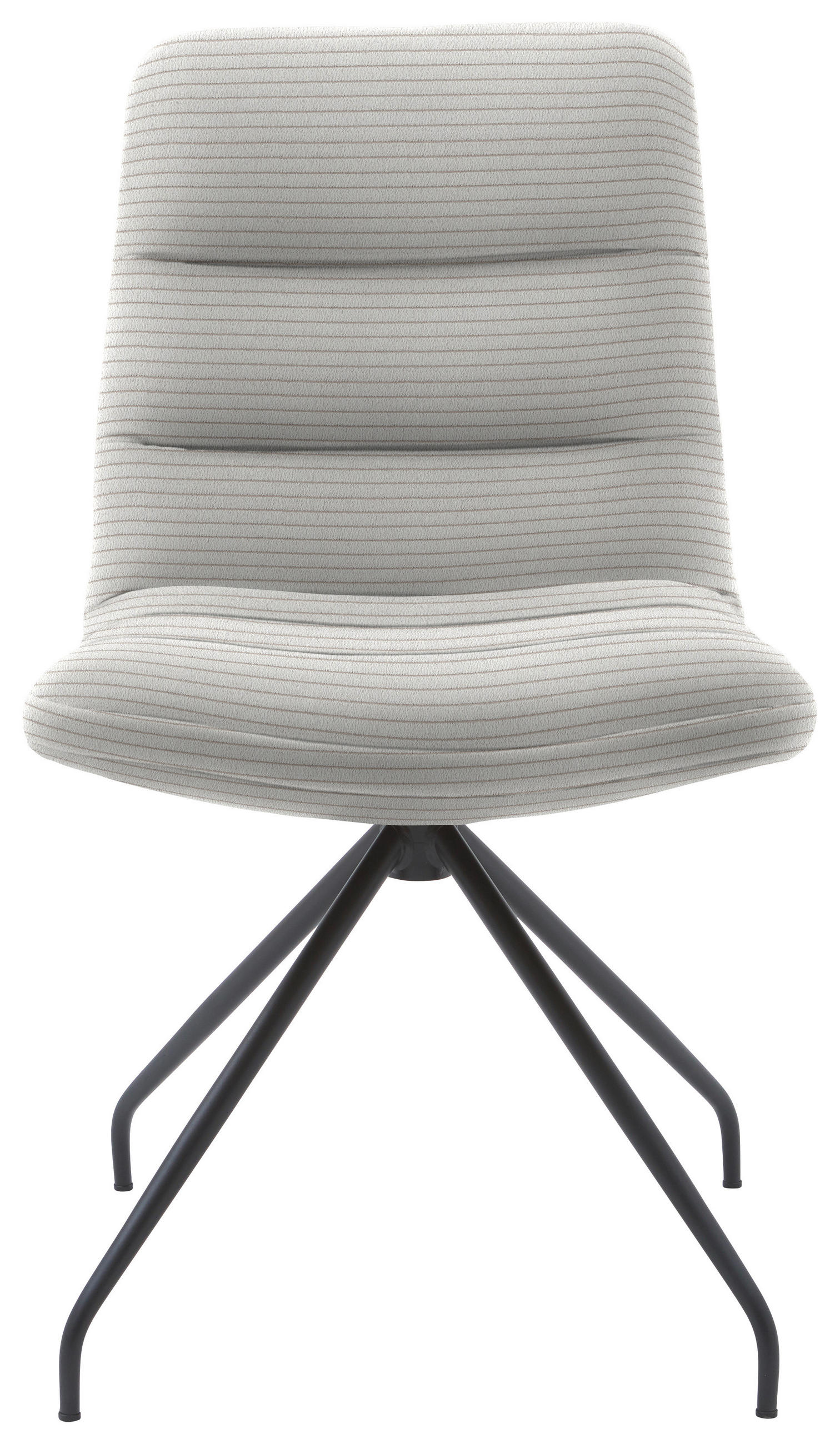 STUHL  in Cord Textil  - Greige/Schwarz, Design, Textil/Metall (52/88/66cm) - Dieter Knoll