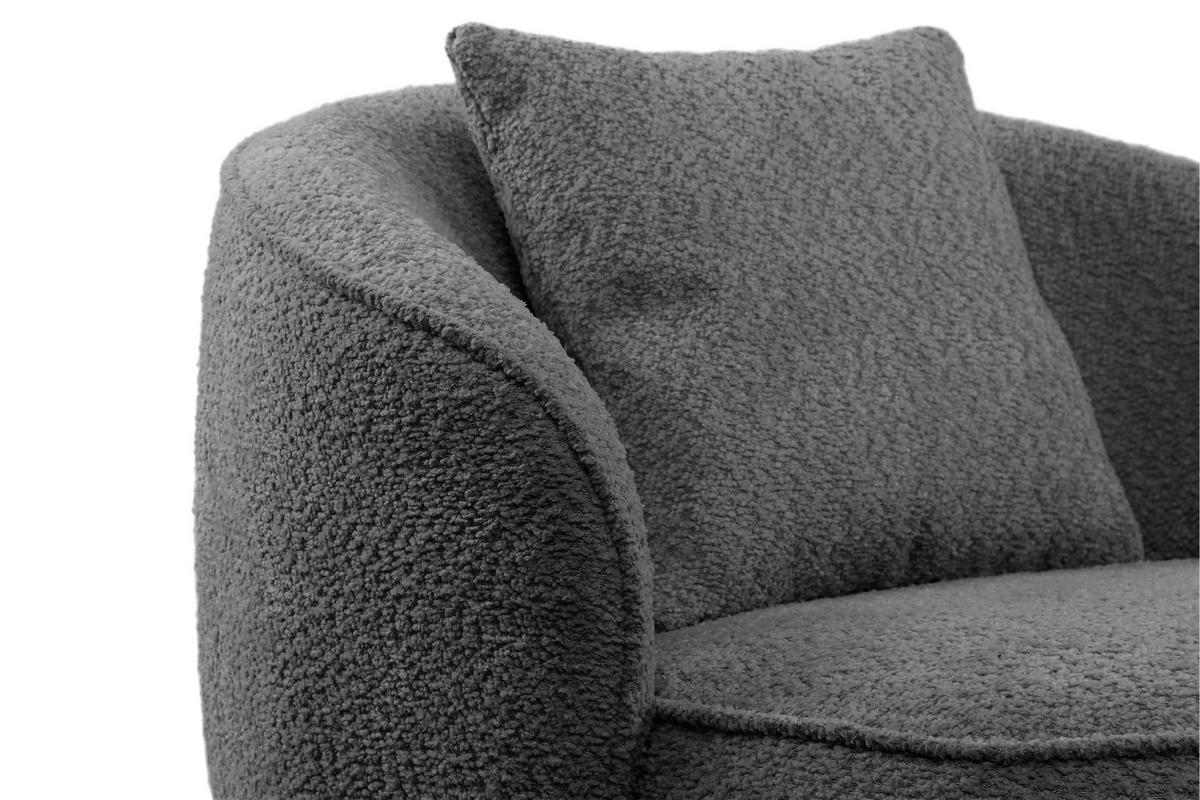 SESSEL in Bouclé Grau  - Grau, MODERN, Textil/Metall (76/83/74cm) - Livetastic