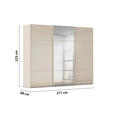 SCHWEBETÜRENSCHRANK 271/223/68 cm 3-türig Champagner  - Champagner, KONVENTIONELL, Glas/Holzwerkstoff (271/223/68cm) - Novel