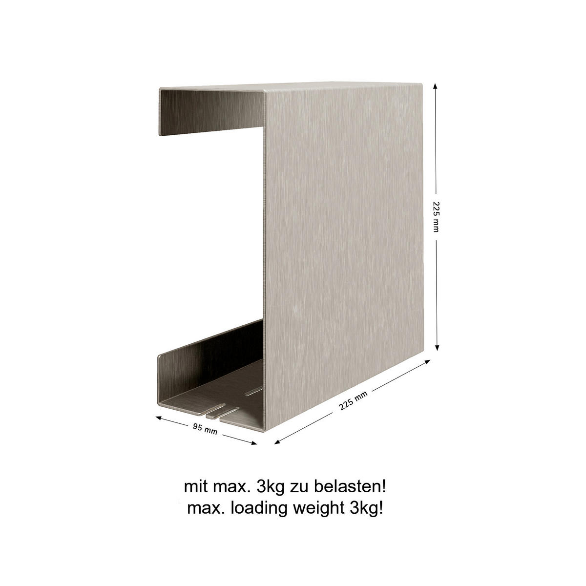 DUSCHABLAGE Metall  - Edelstahlfarben, Basics, Metall (22,5/22,5/9,5cm) - Novel