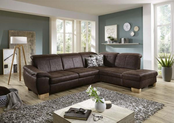 UGAONA GARNITURA braon  - boja hrasta/braon, Lajfstajl, tekstil (301/243cm) - Beldomo Comfort