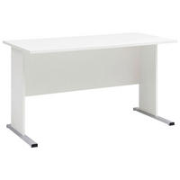 SCHREIBTISCH 140/65/74,2 cm  in Weiß  - Silberfarben/Weiß, Basics, Holzwerkstoff/Metall (140/65/74,2cm) - MID.YOU