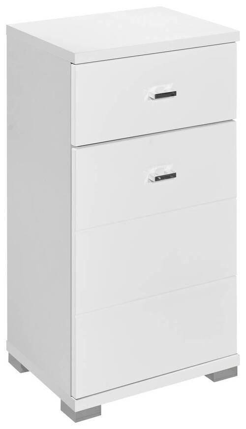 ALSÓSZEKRÉNY 38/73/30 cm  - ezüst/fehér, Basics, műanyag/faalapú anyag (38/73/30cm) - Xora