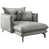 XXL-SESSEL in Lederlook Grau  - Schwarz/Grau, Modern, Textil/Metall (111/101/167cm) - Livetastic