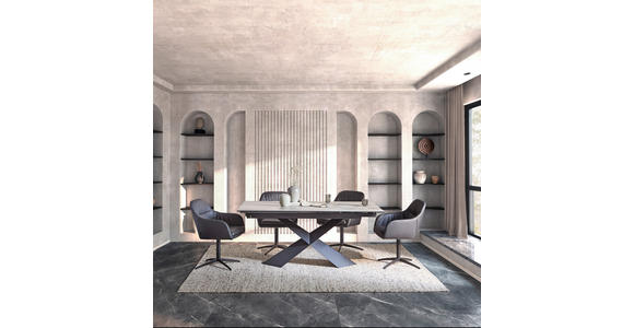 ARMLEHNSTUHL  in Stahl Echtleder pigmentiert  - Schwarz, Design, Leder/Metall (62/51/59,5cm) - Belluti