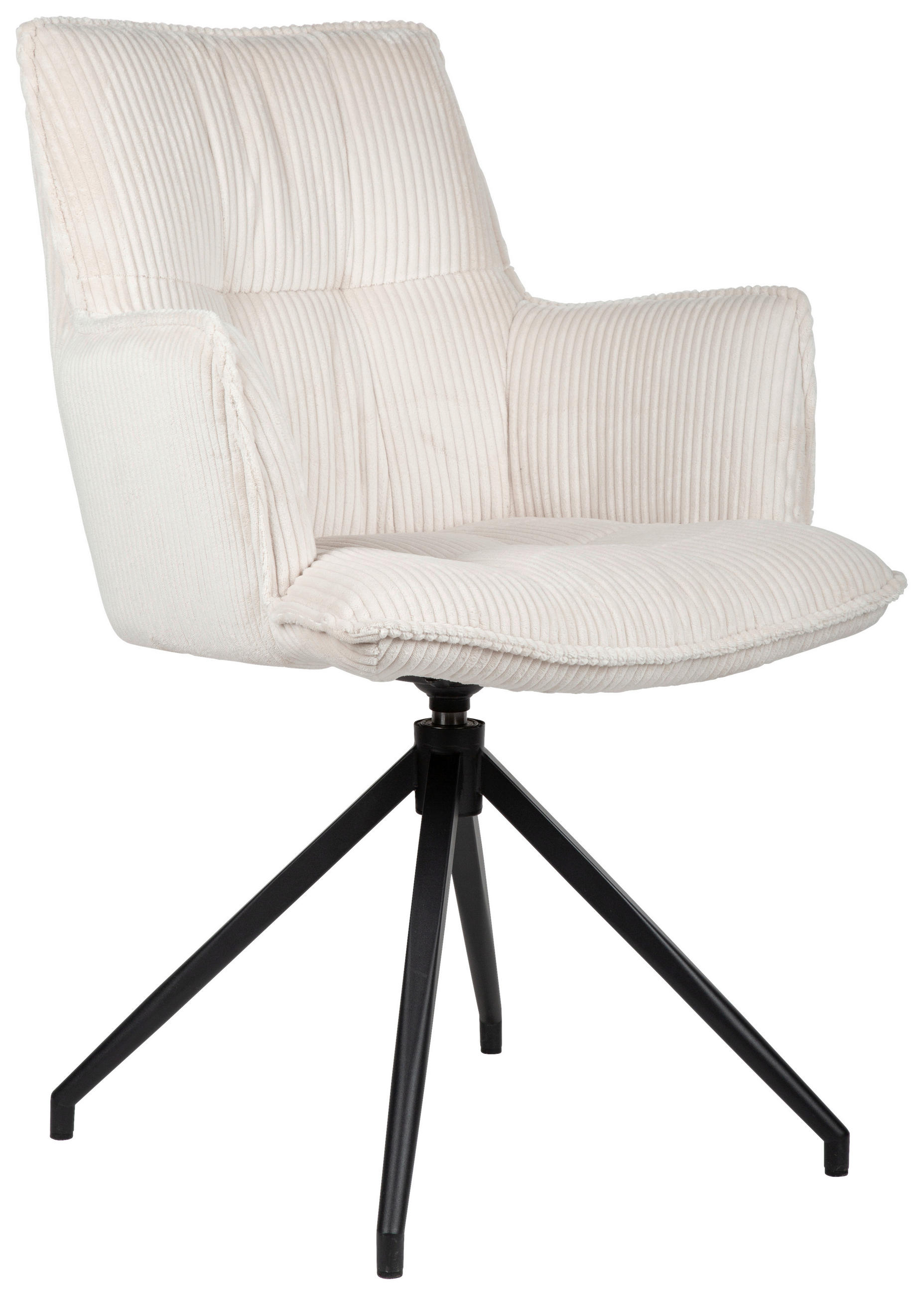 ARMLEHNSTUHL in Eisen Cord - Beige/Schwarz, Design, Textil/Metall (59/89,5/63cm) - Novel