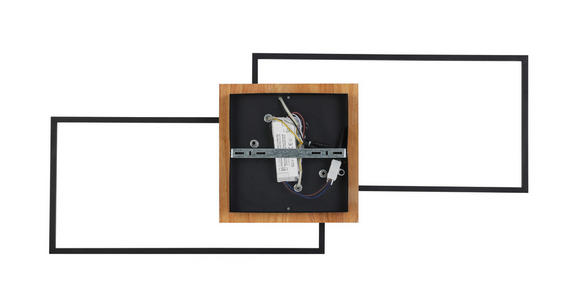 LED-DECKENLEUCHTE 86/46/11 cm - Schwarz/Naturfarben, Trend, Holz/Kunststoff (86/46/11cm) - Novel