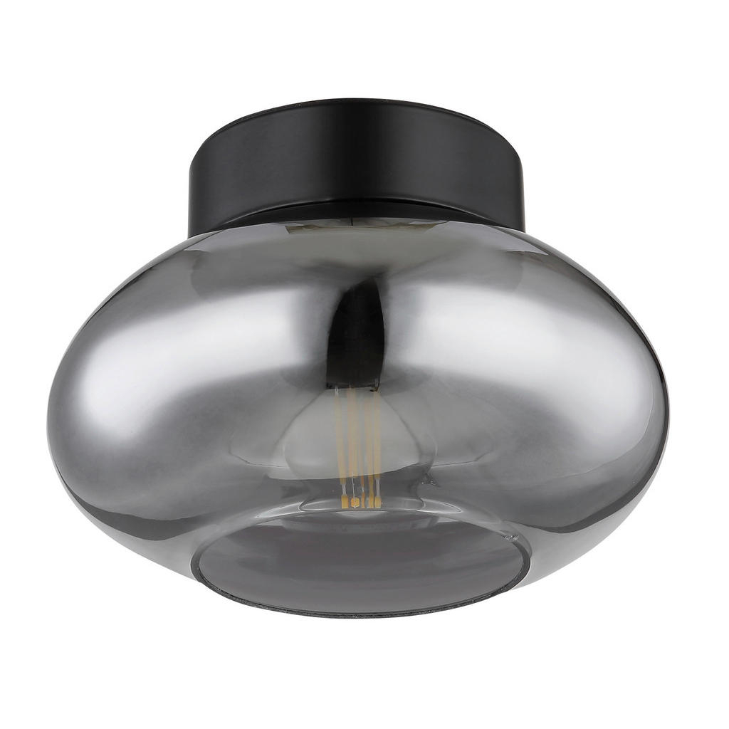 Thumbnail - Globo Deckenleuchte, Schwarz, Metall, Glas, 13 cm, Lampen & Leuchten, Innenbeleuchtung, Deckenleuchten
