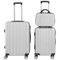 REISEKOFFERSET Hellgrau 3-teilig  - Hellgrau, Basics, Kunststoff/Metall - Novel