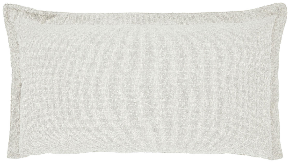 ECKSOFA in Flachgewebe, Bouclé Weiss  - Weiss/Schwarz, Trend, Textil/Metall (295/165cm) - Livetastic