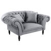 XXL-SESSEL in Velours Grau  - Schwarz/Grau, Design, Holz/Textil (180/94/103cm) - MID.YOU