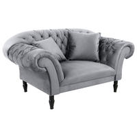 XXL-SESSEL in Velours Grau  - Schwarz/Grau, Design, Holz/Textil (180/94/103cm) - MID.YOU