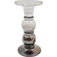 KERZENHALTER - Grau, Basics, Glas (9/17,5cm) - Ambia Home