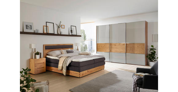 BOXSPRINGBETT 180/200 cm in Eichefarben, Dunkelbraun - Eichefarben/Dunkelbraun, KONVENTIONELL, Holz/Holzwerkstoff (180/200cm) - Valnatura