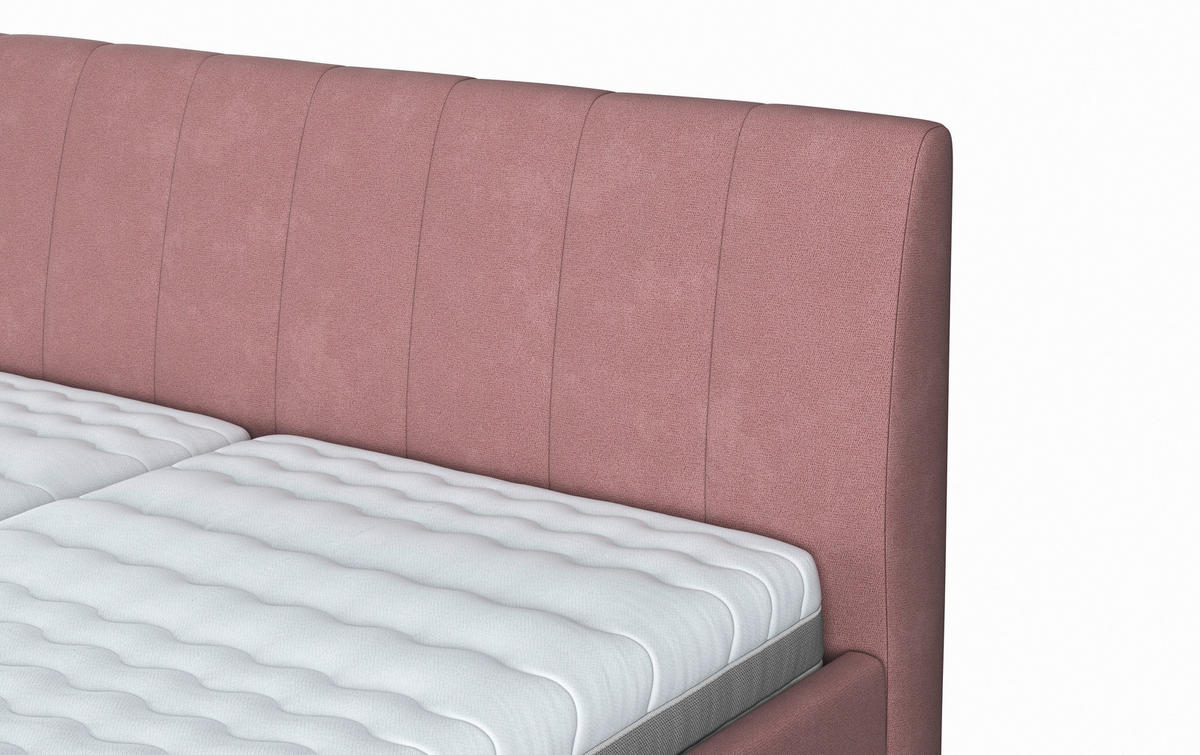 KÁRPITOZOTT ÁGY 180/200 cm  rózsaszín  - fekete/rózsaszín, Basics, faalapú anyag/textil (180/200cm) - Carryhome