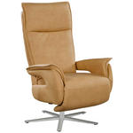 FERNSEHSESSEL Lederlook (vegan) Gelb  - Edelstahlfarben/Gelb, MODERN, Textil/Metall (77/116/80cm) - Cantus