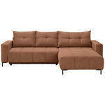 ECKSOFA  in Webstoff Dunkelorange  - Dunkelorange/Schwarz, KONVENTIONELL, Textil/Metall (292/192cm) - Carryhome