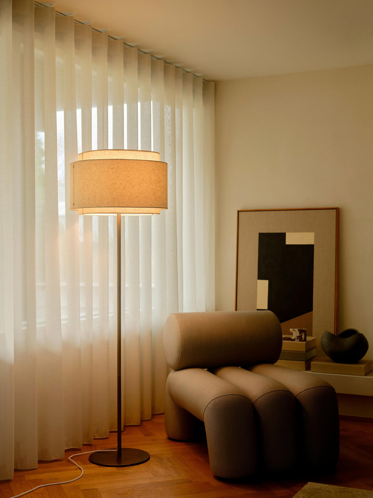 STEHLEUCHTE 150/45/30 cm    - Beige, Trend, Textil/Metall (150/45/30cm) - Nordlux