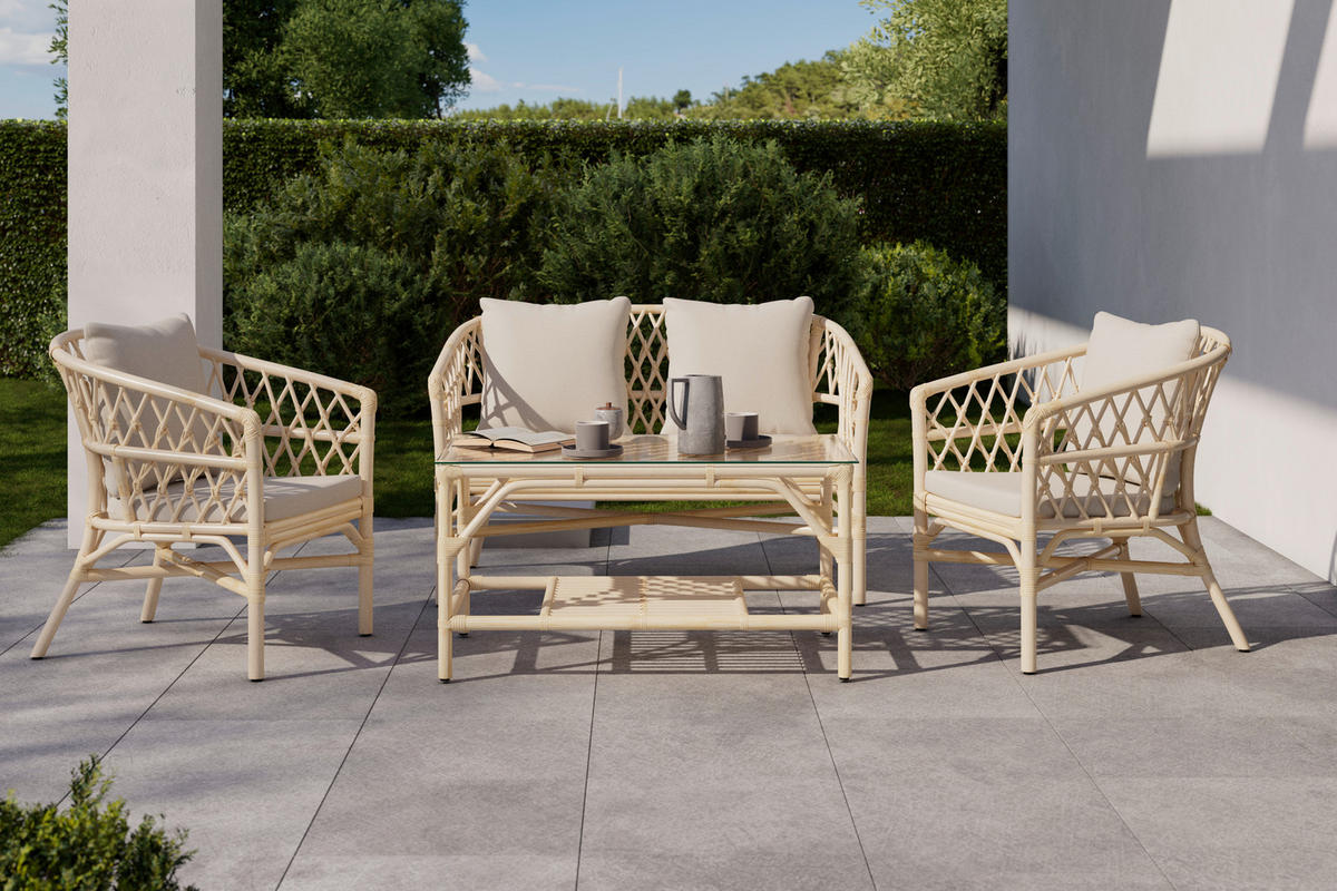 TERASOVÁ SEDACÍ SOUPRAVA dřevo - přírodní barvy, Natur, dřevo (62/121/98/80/80/51/71/71/58cm) - Ambia Garden