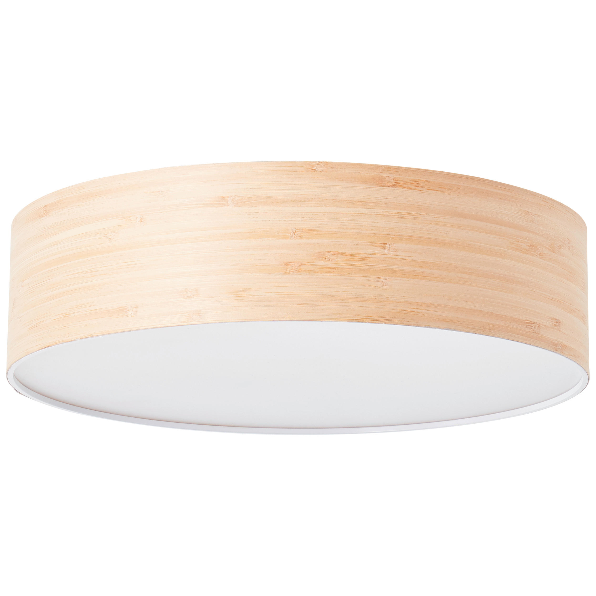 DECKENLEUCHTE  38/10 cm    - Hellbraun/Weiß, Basics, Holz/Metall (38/10cm) - Brilliant