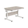 IFJÚSÁGI ÍRÓASZTAL  - szürke tölgy/fehér, Basics, faalapú anyag/fém (105/70/53-79cm) - Paidi
