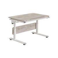 IFJÚSÁGI ÍRÓASZTAL  - szürke tölgy/fehér, Basics, faalapú anyag/fém (105/70/53-79cm) - Paidi