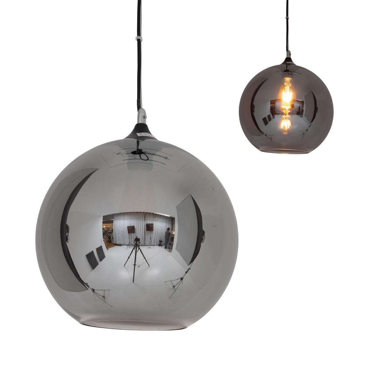 HÄNGELEUCHTE 30/130 cm  - Anthrazit/Schwarz, Design, Glas/Metall (30/130cm) - Näve