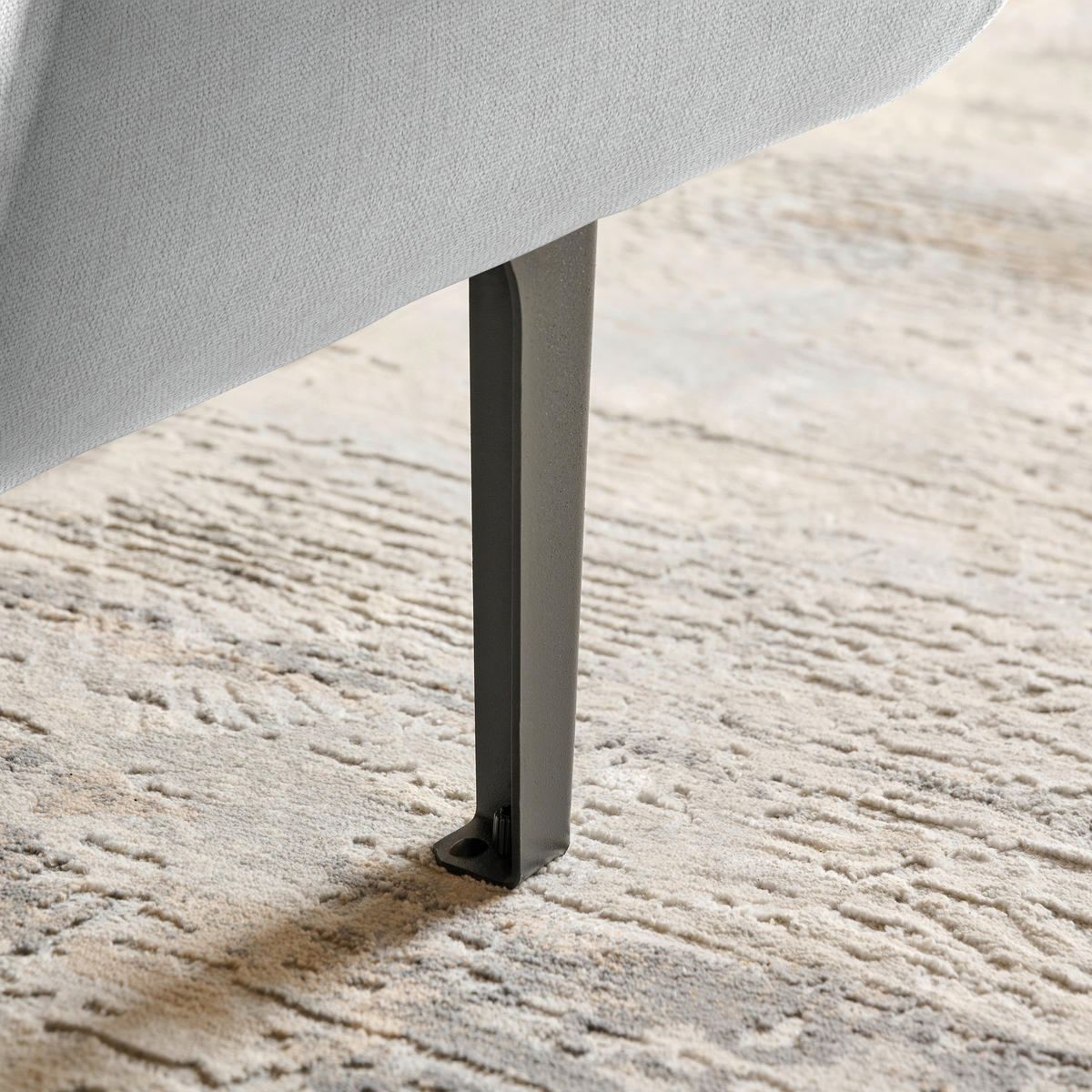 ECKSOFA in Chenille Hellgrau  167/311 cm  - Hellgrau/Schwarz, Design, Textil/Metall (167/311cm) - Xora