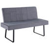 SITZBANK 140/88/62 cm Samt Dunkelgrau  - Dunkelgrau/Schwarz, KONVENTIONELL, Textil/Metall (140/88/62cm) - MID.YOU