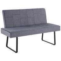 SITZBANK 140/88/62 cm Samt Dunkelgrau  - Dunkelgrau/Schwarz, KONVENTIONELL, Textil/Metall (140/88/62cm) - MID.YOU
