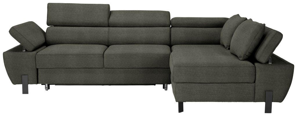 HÖRNSOFFA i vävt tyg mörkgrön  - grön/ljusgrå, Modern, metall/textil (277/90/93cm) - MID.YOU