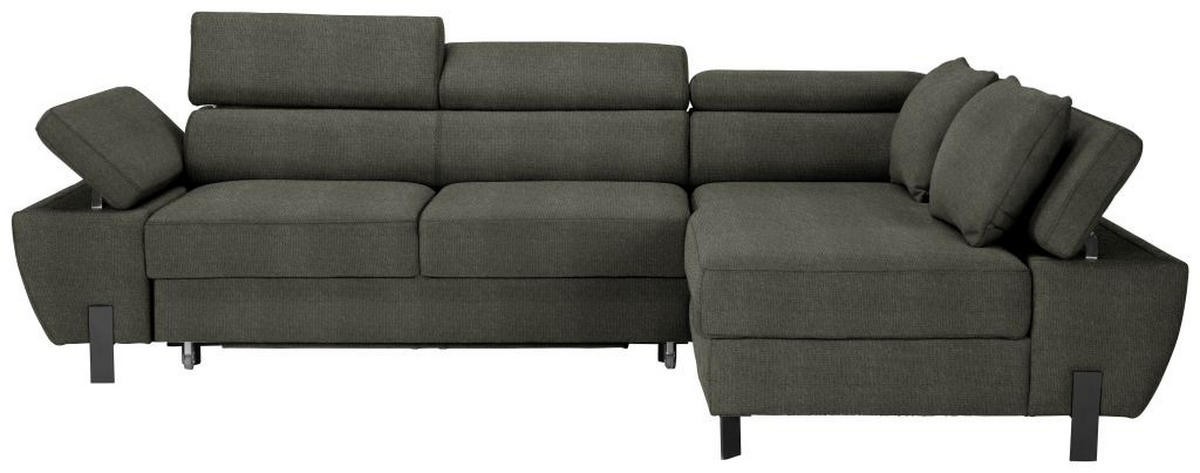 HÖRNSOFFA i vävt tyg mörkgrön  - grön/ljusgrå, Modern, metall/textil (277/90/93cm) - MID.YOU