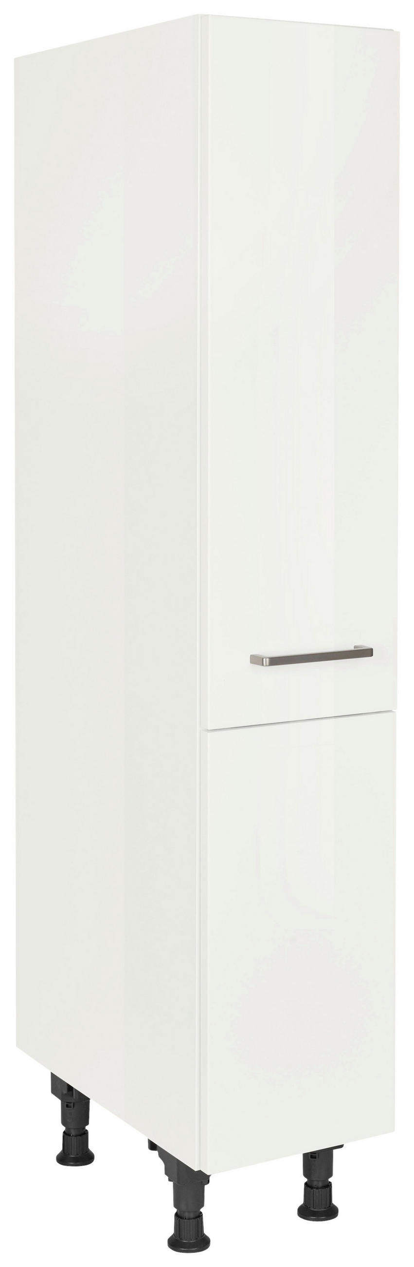 APOTHEKERSCHRANK 30/168/58 cm  in Weiß Hochglanz  - Edelstahlfarben/Weiß Hochglanz, MODERN, Holzwerkstoff/Metall (30/168/58cm) - Nobilia