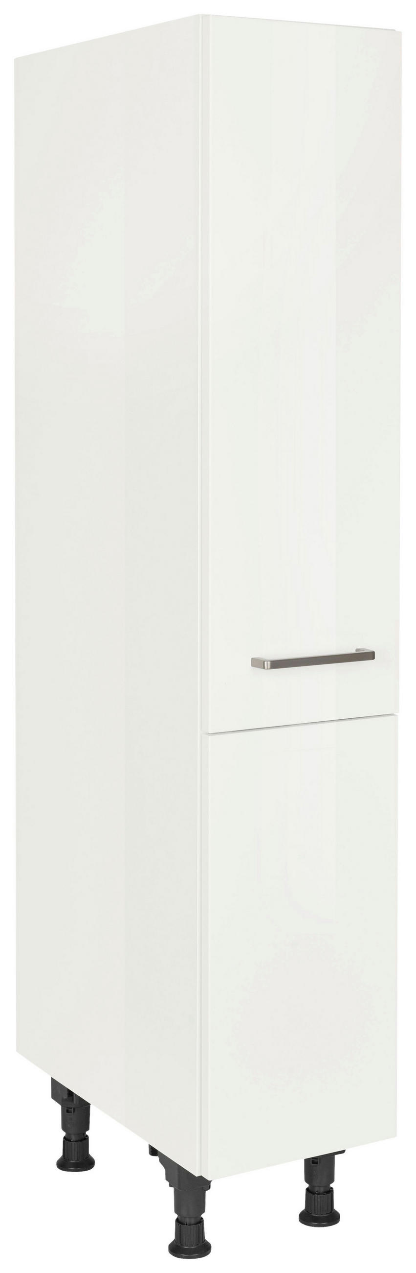 APOTHEKERSCHRANK 30/168/58 cm  in Weiß Hochglanz  - Edelstahlfarben/Weiß Hochglanz, MODERN, Holzwerkstoff/Metall (30/168/58cm) - Nobilia