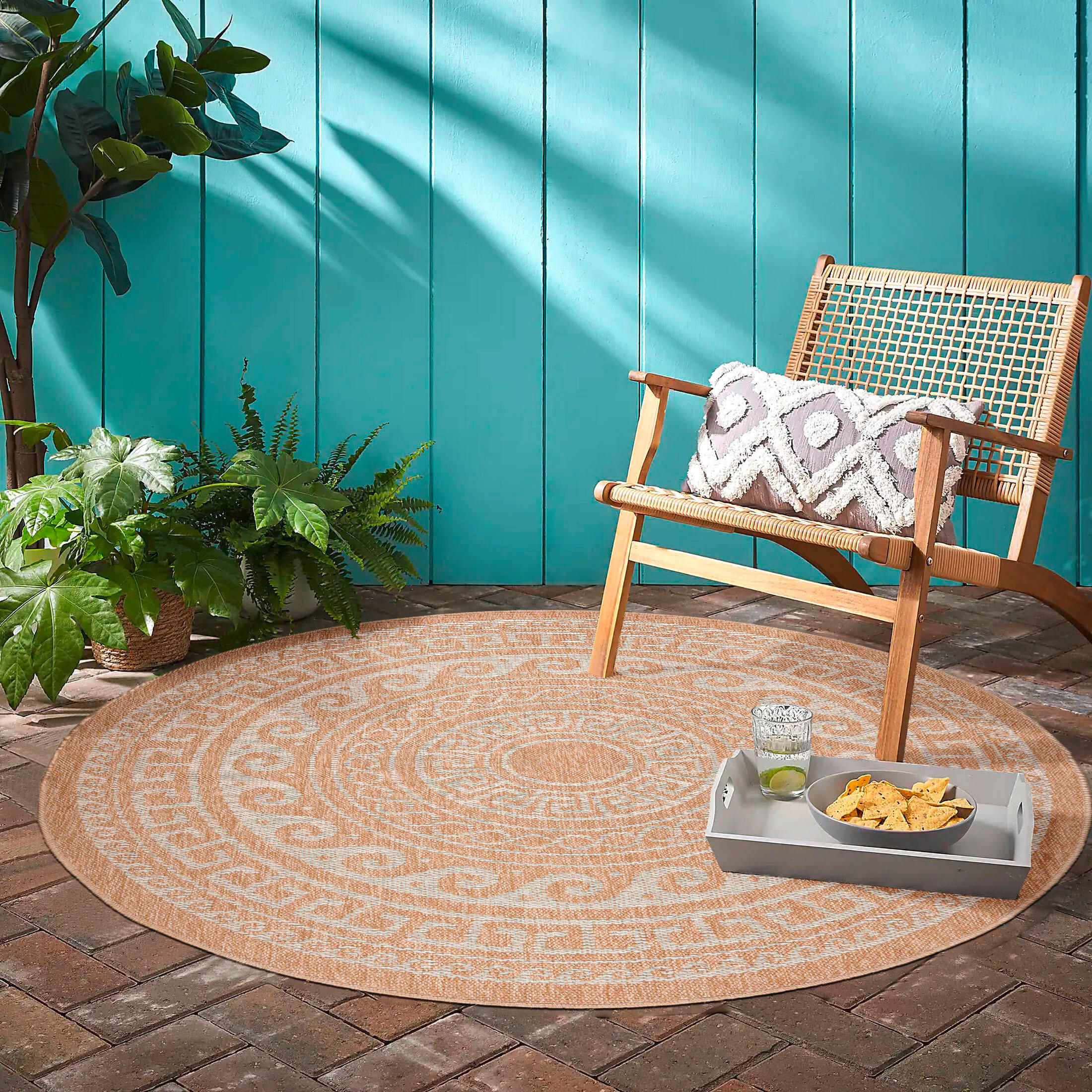 OUTDOORTEPPICH 80/80 cm Comilla Beige - Beige, Basics, Textil (80/80cm) - Novel