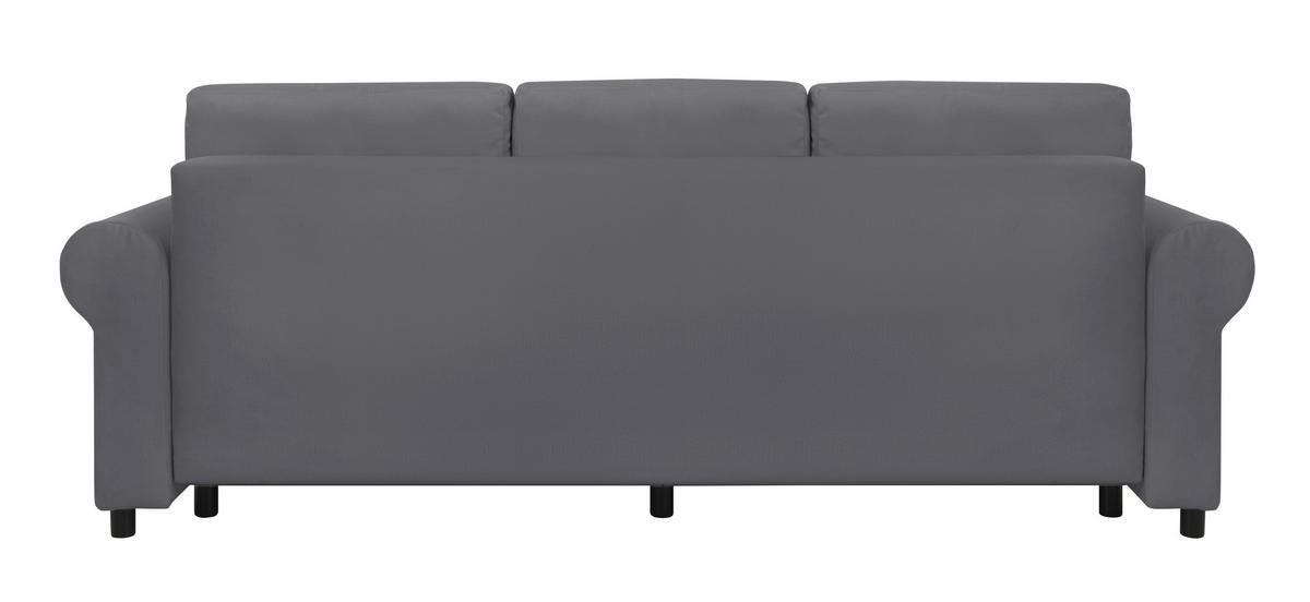 SCHLAFSOFA  mit Bettkasten erhältlich, Liegefunktion, Rücken echt, Armteil links, Armteil rechts Dunkelgrau  - Dunkelgrau/Buchefarben, Design, Holz/Textil (240/94/98cm) - MID.YOU