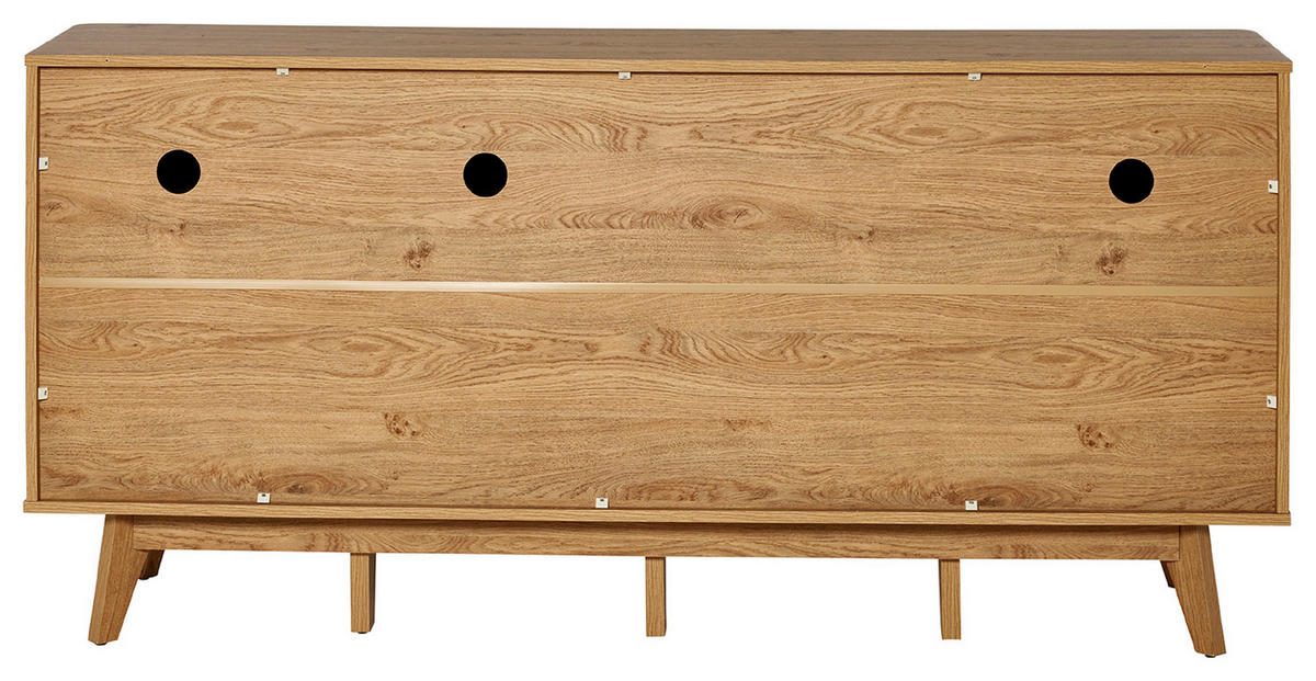 SIDEBOARD Wave  in 170/80/40 cm  - Eichefarben/Alufarben, MODERN, Holzwerkstoff/Metall (170/80/40cm) - Livetastic