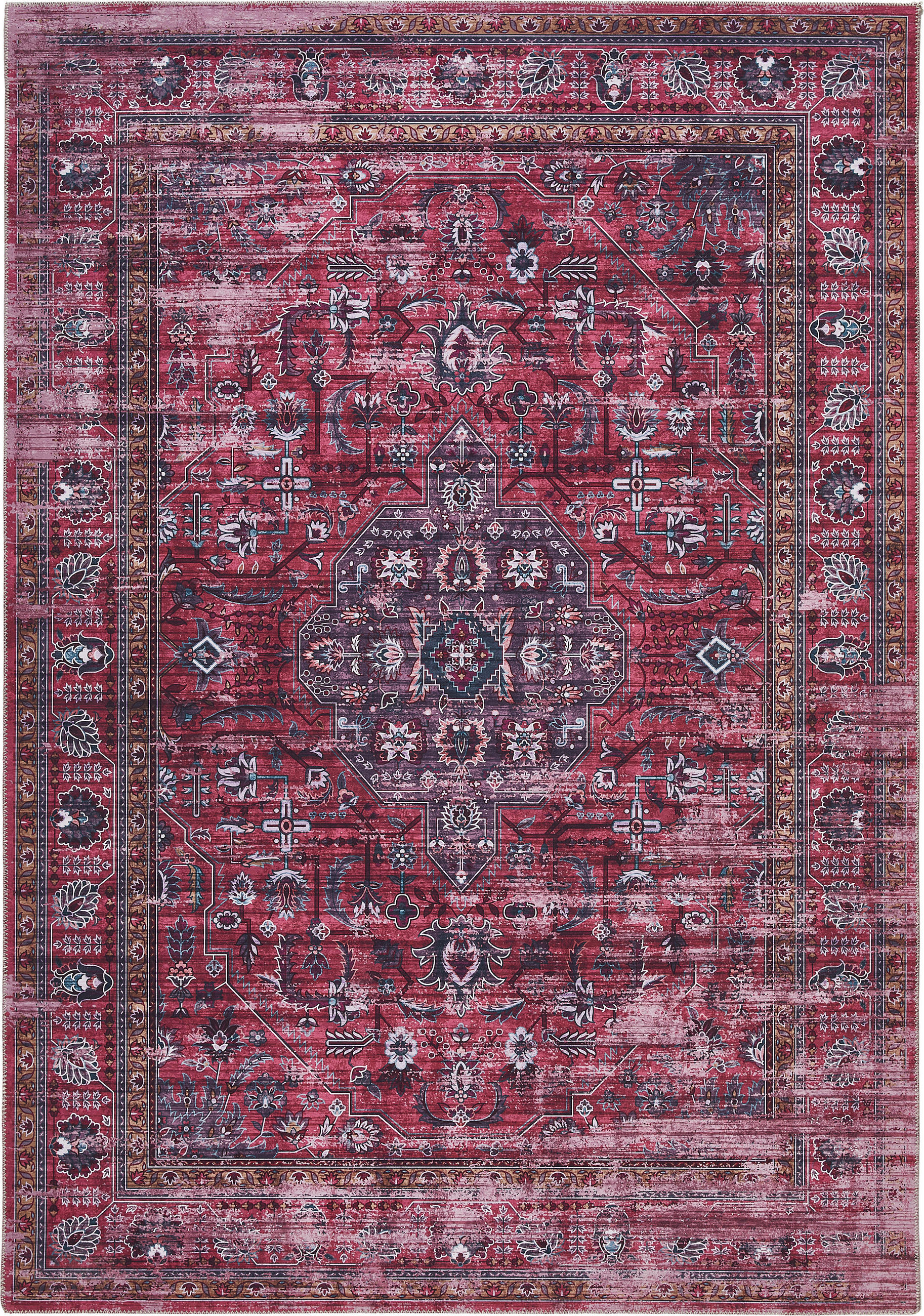 VINTAGE-TEPPICH 130/200 cm Bordeaux  - Bordeaux, Trend, Textil (130/200cm) - Novel